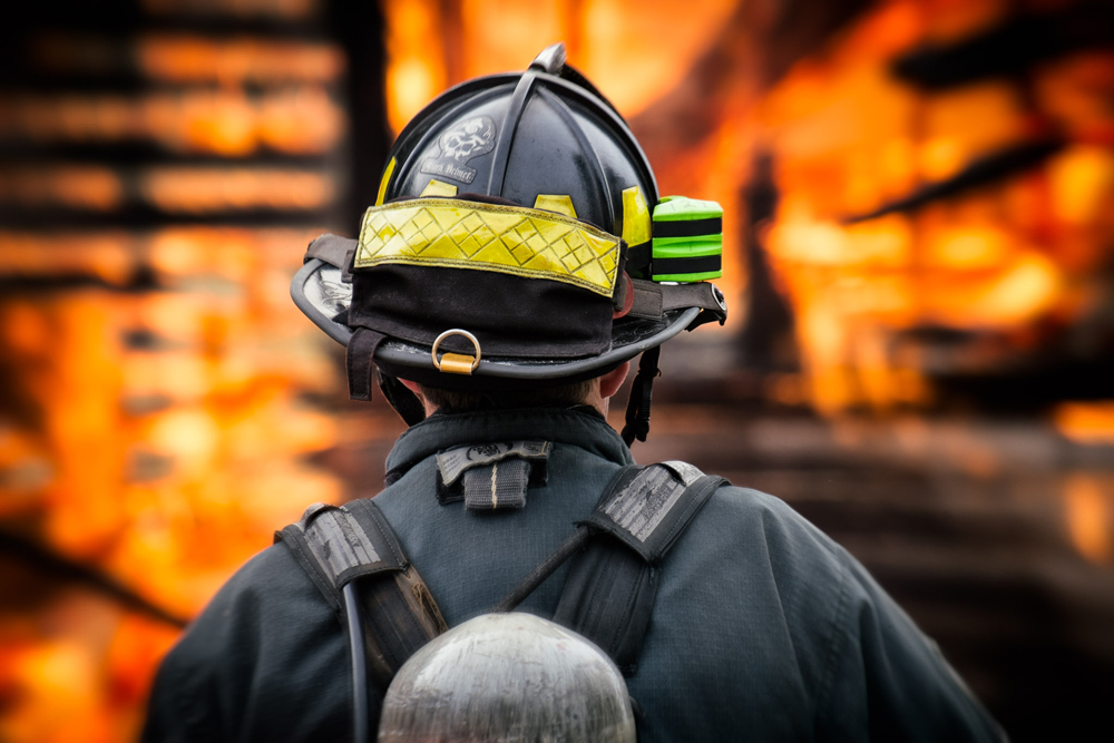Fire fighter training.